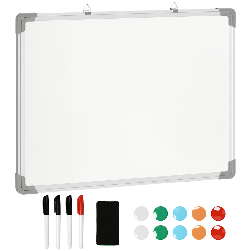 Whiteboard Magnettafel, leicht abwischbar, mit 4 Markern, 10 Magneten, 1 Radierer, 60 x 1,8 x 45cm