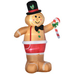 Aufblasbare Weihnachtsfiguren Aufblasbarer Lebkuchenmann, 2 m, inkl. Gebläse, Mehrfarbig