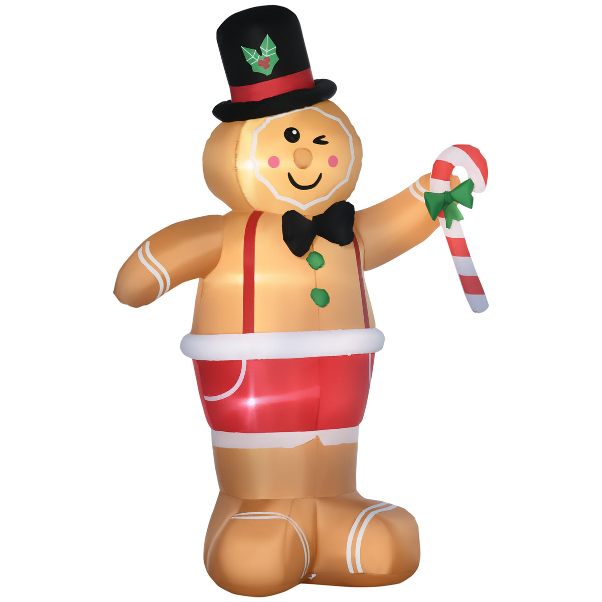 Aufblasbare Weihnachtsfiguren Aufblasbarer Lebkuchenmann, 2 m, inkl. Gebläse, Mehrfarbig