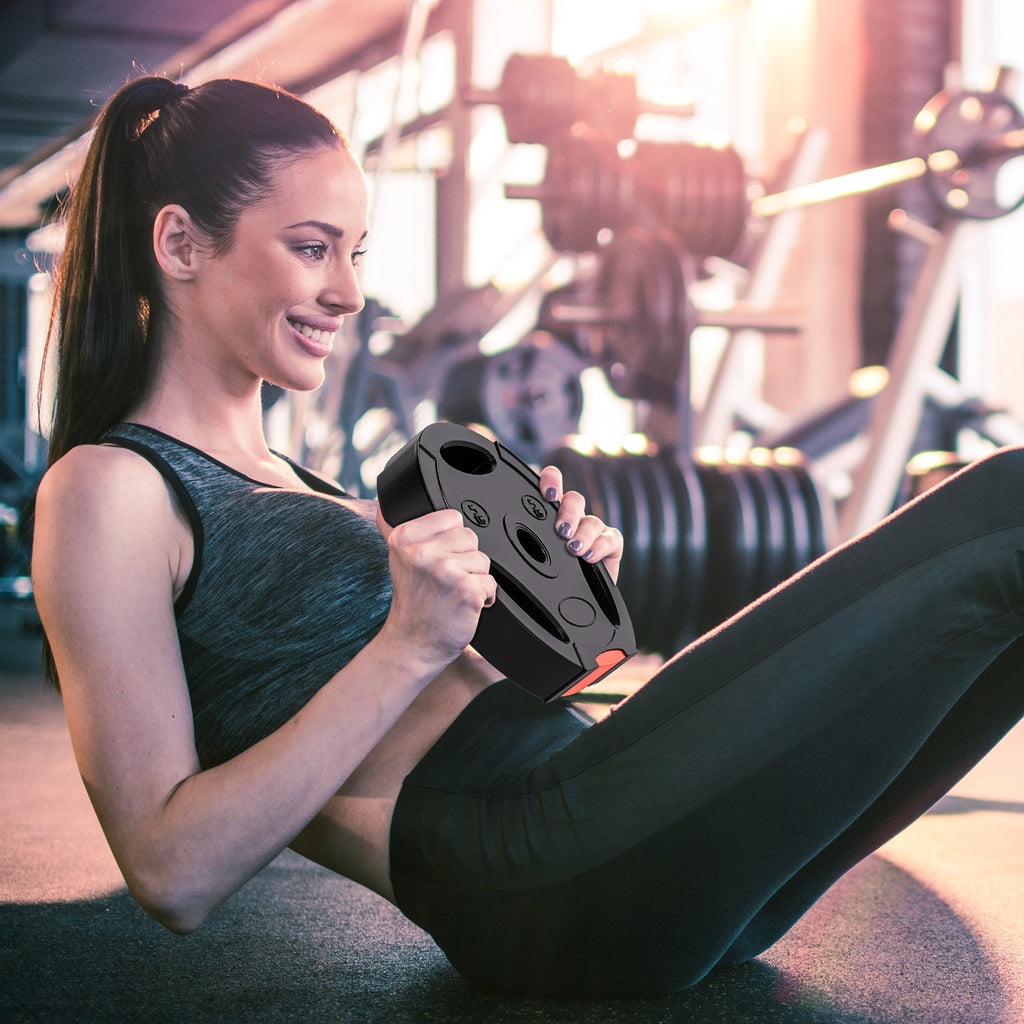 Weight Plates Set, with Two 10kg and Two 5kg weights, Black