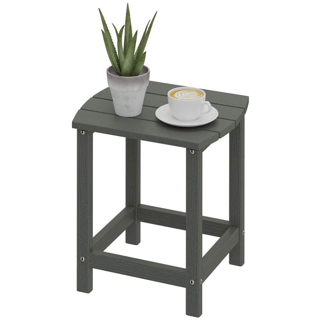 Outdoor Side Table, Garden Coffee Table, All-Weather Adirondack Side Table for Garden, Beach, Indoor Outdoor, Grey