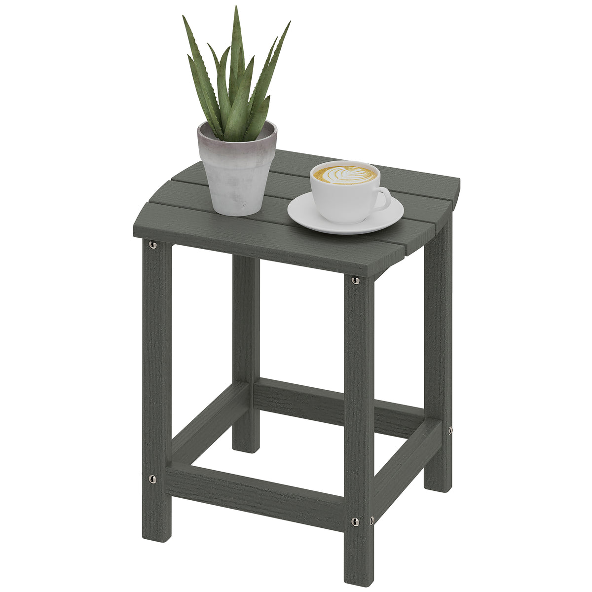 Outdoor Side Table, Garden Coffee Table, All-Weather Adirondack Side Table for Garden, Beach, Indoor Outdoor, Grey