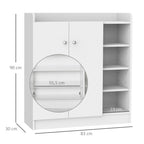 Schuhschrank Schuhkommode Schuhregal, 4 Regale. 1 Schrank, 83 cm x 30 cm x 90 cm, Wei?