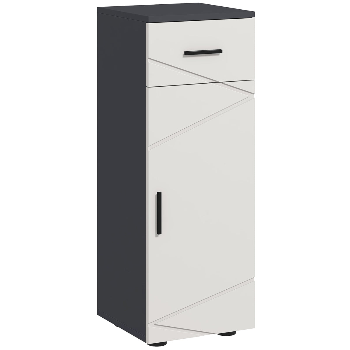 Badezimmerschrank, Badkommode, verstellbare Regale, bis zu 25 kg belastbar, Grau