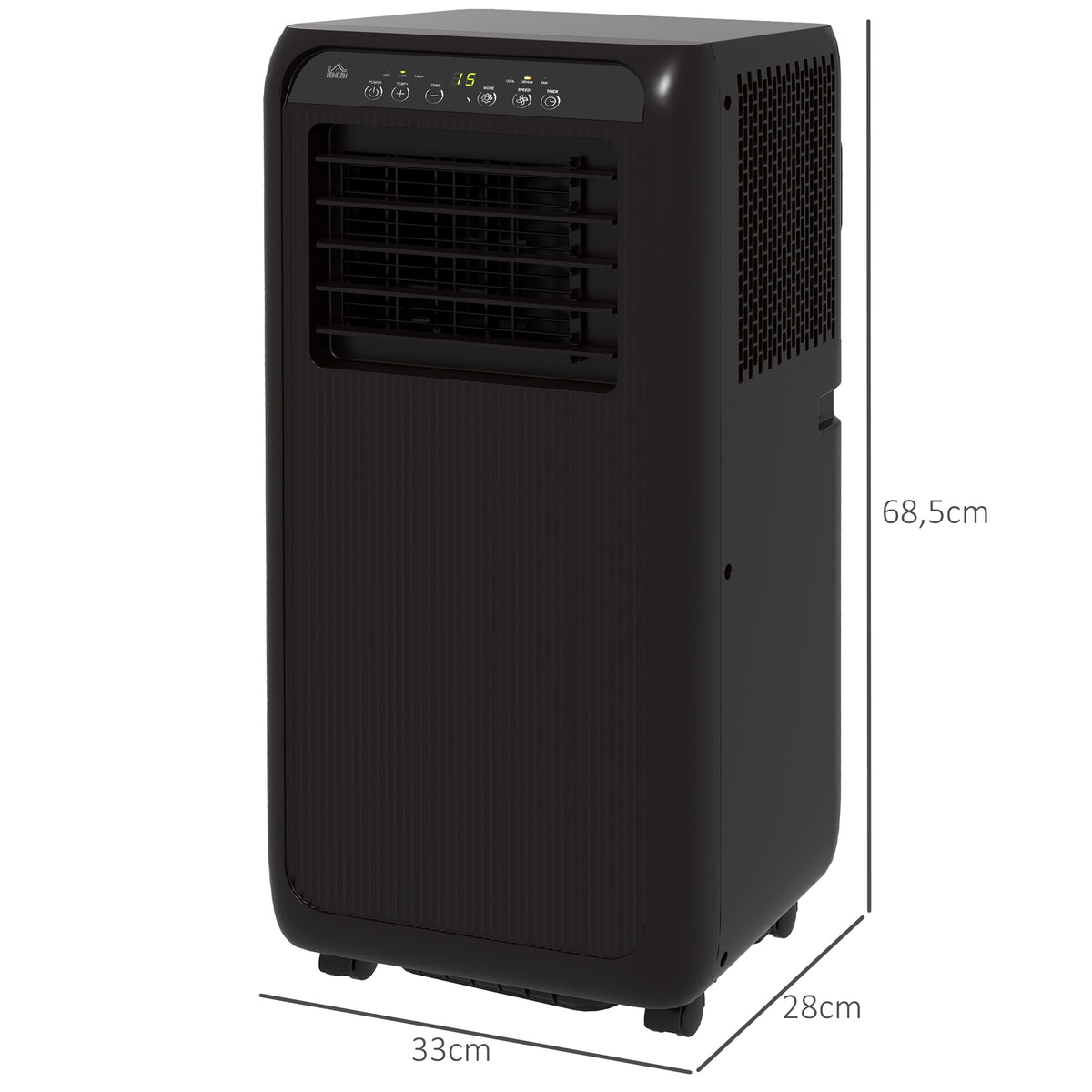 Mobile Klimaanlage Mini Klimagerät, 24-Stunden-Timer, 3 Geschwindigkeiten, 33 x 28 x 68,5 cm, Schwarz