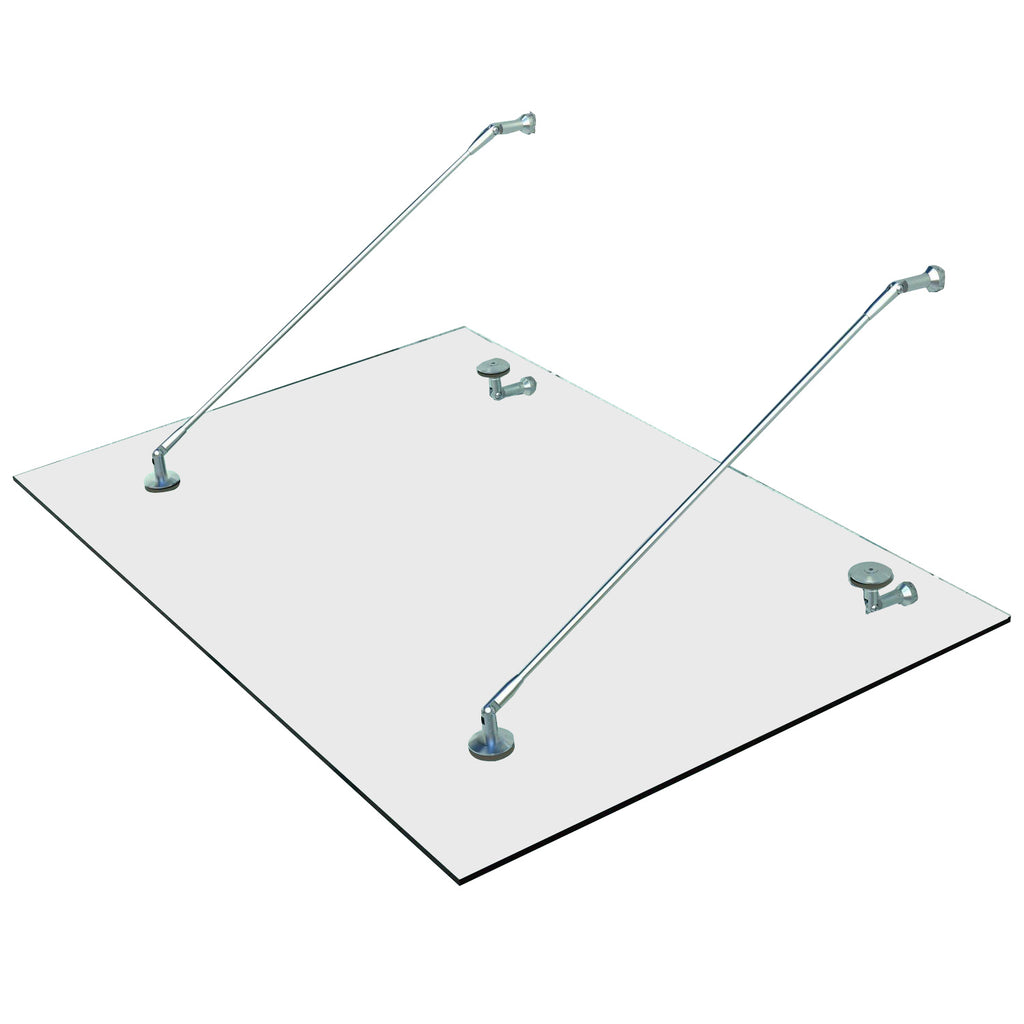 Vordach Glasvordach T¨¹rvordach, Geh?rtetem Glas, 304 Edelstahl Klarglas 150 x 90 cm