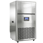 Gewerblicher Eiswürfelbereiter 45 kg/24 Std., Edelstahl, mit 13 kg Speicher, Selbstreinigung, Silber
