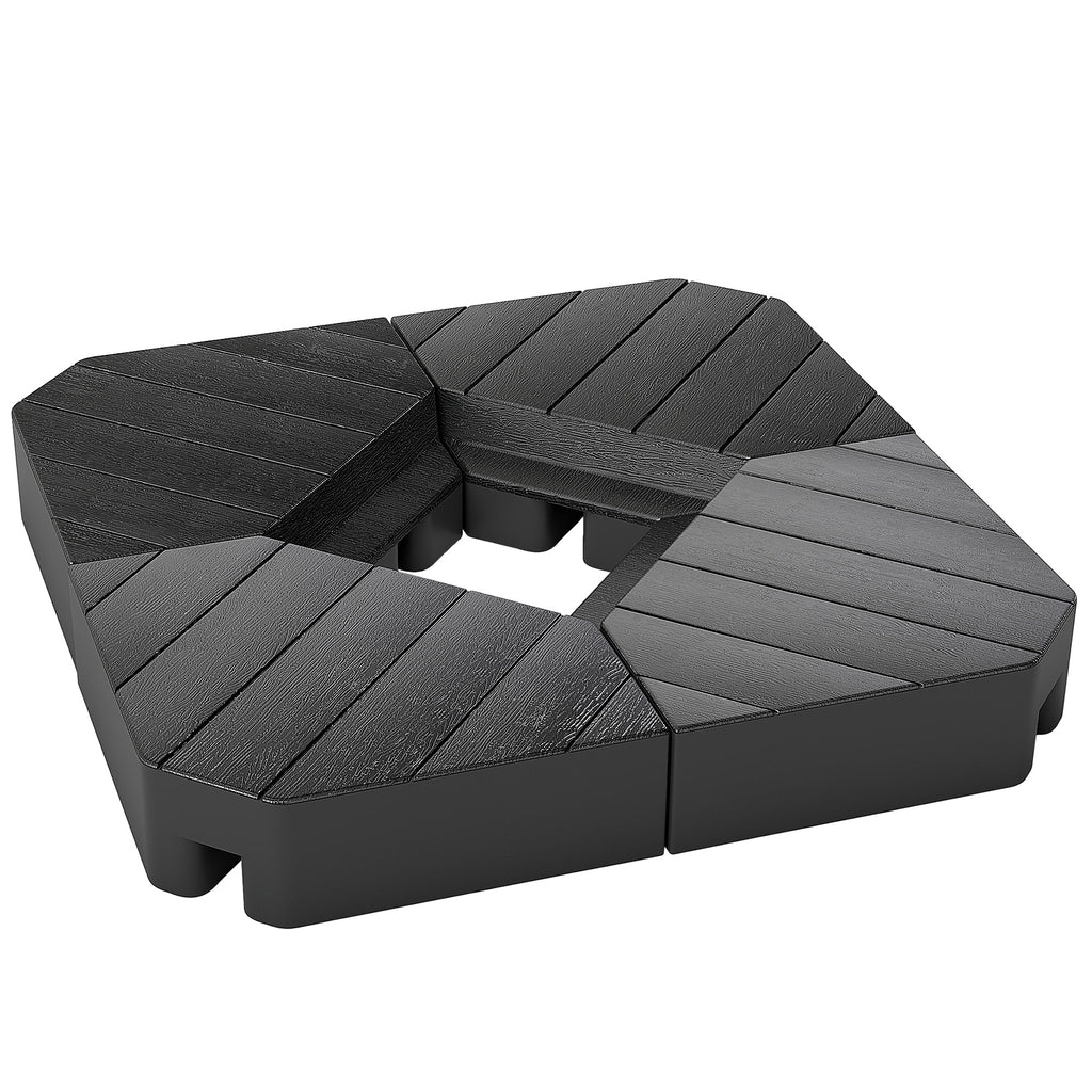 Basisgewichte f¨¹r Sonnenschirmst?nder, mit Wasser und Sand bef¨¹llbar, Kunststoff, 80L x 80B x 13H cm, Schwarz