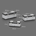 3 Pieces Stainless Steel Toolbox Set, 23"/ 19"/ 16"