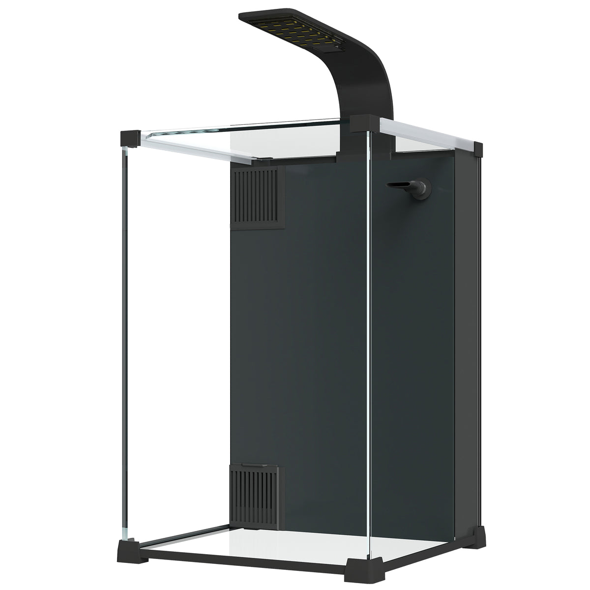 Aquarium Komplettset 36L Nano Aquarium mit LED-Beleuchtung Filtersystem Pumpe Zirkulation 30 x 30 x 45,5 cm Schwarz