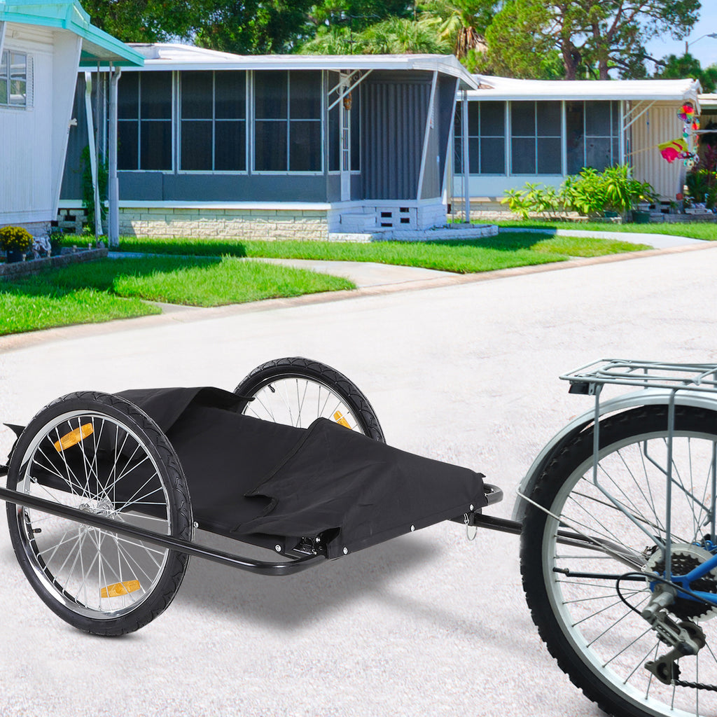 Fahrradanhänger Klappbar Lastenanhänger mit Kupplung,Transportwagen bis 40 kg belastbar, Transportanhänger Anhänger für Fahrrad Handwagen 140 x 88 x 60 cm