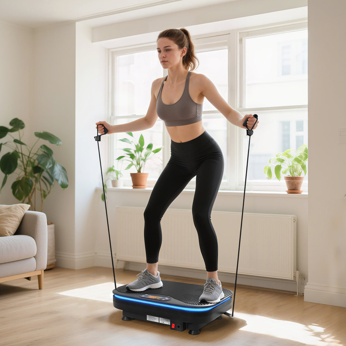 Vibrationsplatte f¨¹r Fitness¨¹bungen, Bluetooth-Funktion, Fernbedienung, 99 Geschwindigkeitsstufen, Kunststoff, Stahl, Schwarz