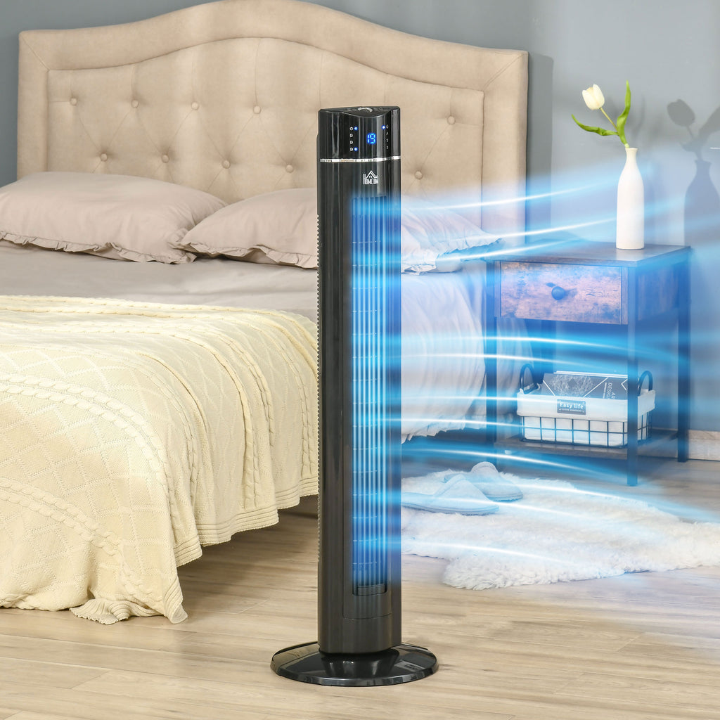 2in1-Turnmventilator Standventilator Ventilator, 32 cm x 32 cm x 106,8 cm, Schwarz