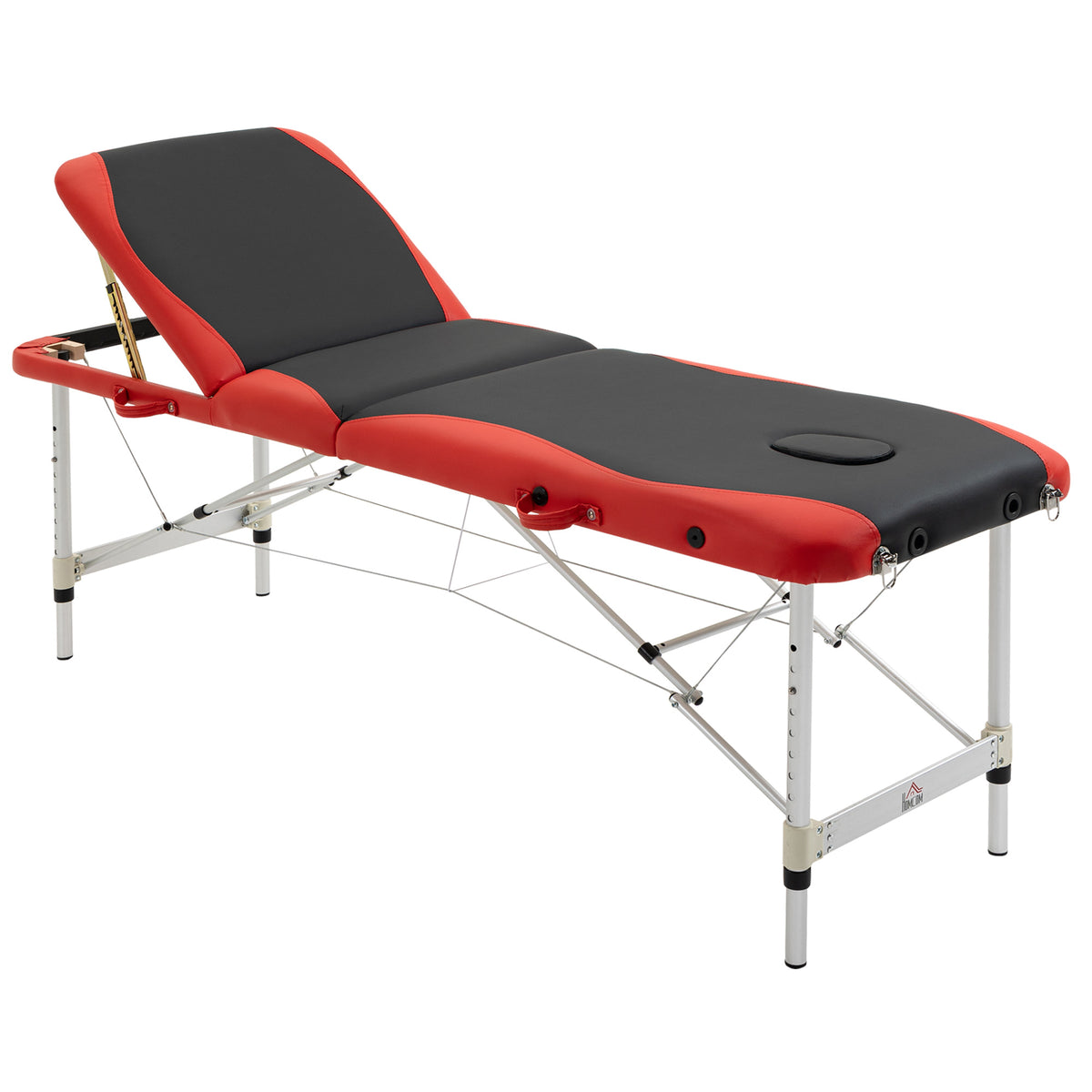 Foldable Massage Table Professional Salon SPA Facial Couch Bed Black and Red
