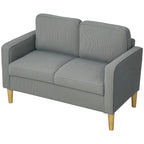 Zweisitzer-Sofa mit Stauraum und soliden Holzbeinen, f¨¹r Wohnzimmer, Schlafzimmer, 117 x 63 x 79 cm, Hellgrau