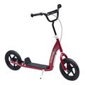 Kids Scooter Kick Scooter, with 12" EVA Tyres, Rear Brake, Big Wheels Scooter for 5-12 Years , Red