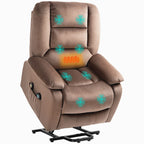 Aufstehsessel mit Massagefunktion, 90x93x110cm, Braun
