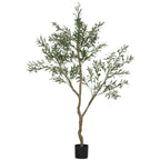 K¨¹nstlicher Olivenbaum, Kunstpflanze, Lebensechte Olivenpflanze in Pflanztopf, 180 cm, Kunststoff, Gr¨¹n