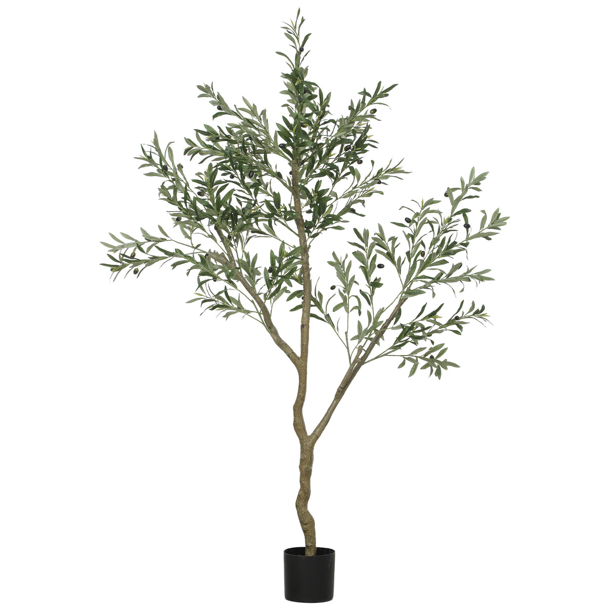 K¨¹nstlicher Olivenbaum, Kunstpflanze, Lebensechte Olivenpflanze in Pflanztopf, 180 cm, Kunststoff, Gr¨¹n