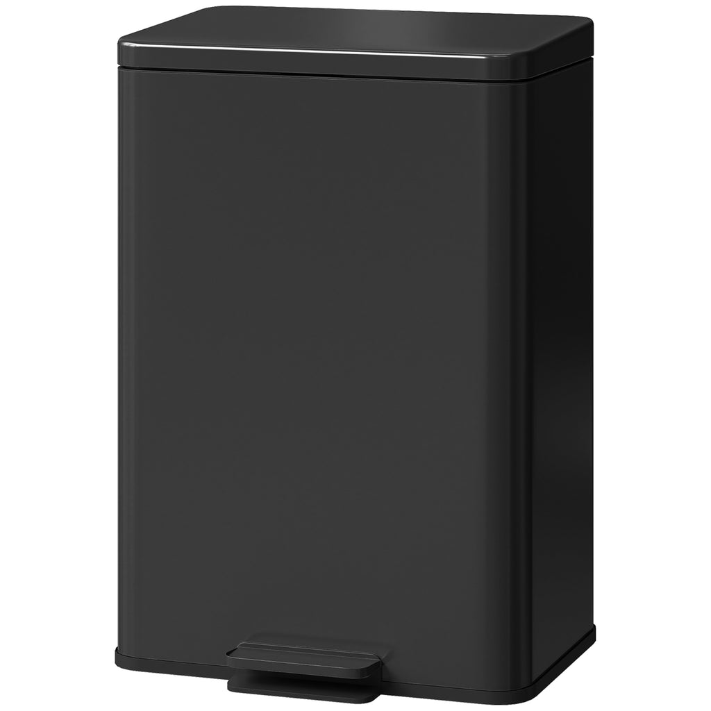 Mülleimer 20 L Treteimer mit Softclose-Deckel, Pedal, abnehmbar Inneneimer Mattschwarz, 34,2 x 30,6 x 44,2 cm