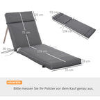 2er Set Auflage für Sonnenliege, Liegenauflage für Gartenliege extra dick 8cm Polsterauflage Dunkelgrau NUR Kissen