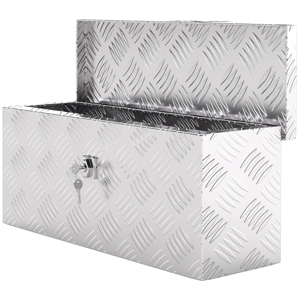 Gerätekasten Aufbewahrungskiste aus Aluminium mit Schloss und Schlüsseln 50 x 15,5 x 20,5 cm