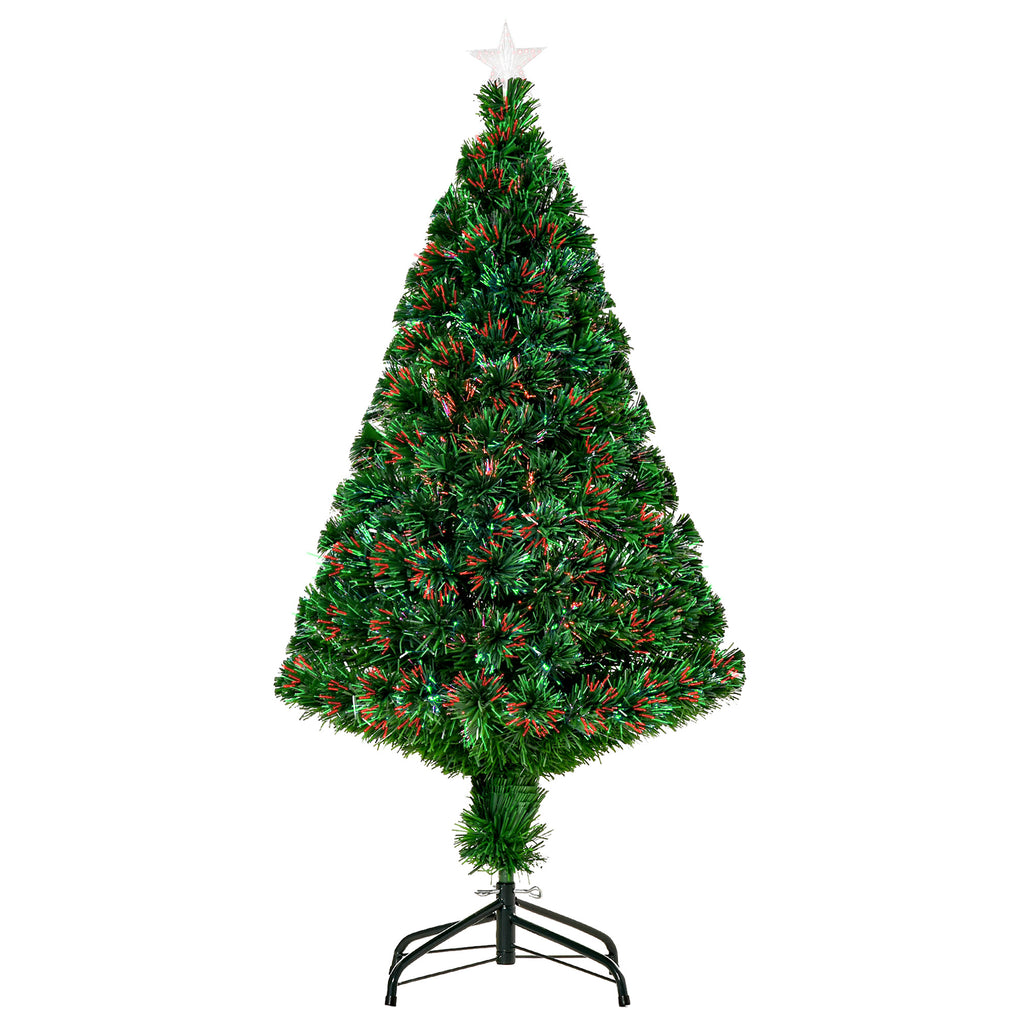Weihnachtsbaum, Kunsttanne mit Weihnachtsschmuck, LED-Lichter, 60 x 60 x 120 cm, Grün