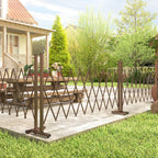 Expanding Trellis Fence, Freestanding Movable Fence, Foldable Garden Screen Panel, 250 x 103.5 cm, Dark Brown