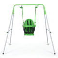 Kids Swing, Steel Nursery Swing, with Seatbelt, High Support Back, Front Guard, for Ages 6-36 Months - Green