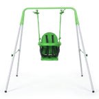 Kids Swing, Steel Nursery Swing, with Seatbelt, High Support Back, Front Guard, for Ages 6-36 Months - Green
