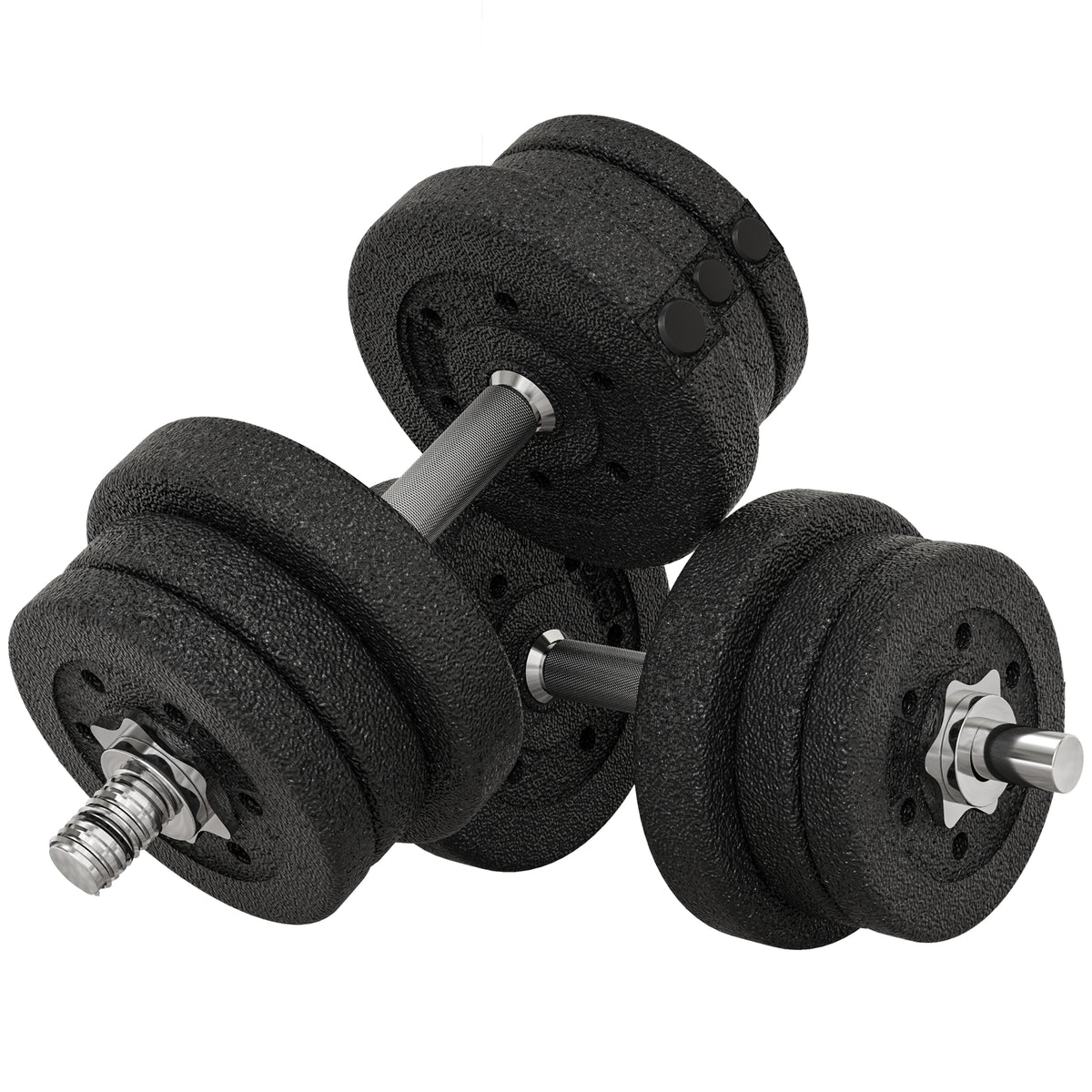 25KG Adjustable Weights Dumbbells Set, Dumbbell Hand Weights for Home Office Gym Body Fitness Lifting Training, Black