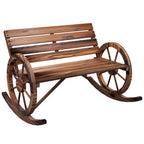  Garten-Schaukelbank, 2-Personen-Schaukel, mit radförmigen Armlehnen, für Balkon, Garten, Terrasse, carbonisiert.