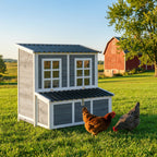 Wooden Chicken Coop with Nesting Box, Slide-Out Tray, Perches, for 2-4 Chickens, 100 x 86 x 100cm
