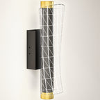Wandleuchte Innen Wandlampe mit LED Lichte, Gitterdesign, Dimmbar Nachttischlampe Metall, Schwarz