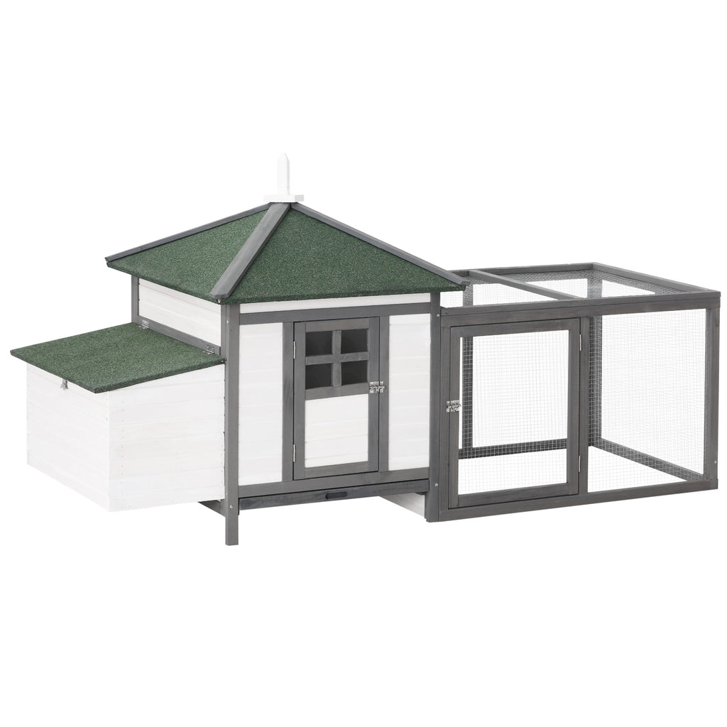 Chicken Coop Small Animal Pet Cage w/ Nesting Box Outdoor Run Wooden