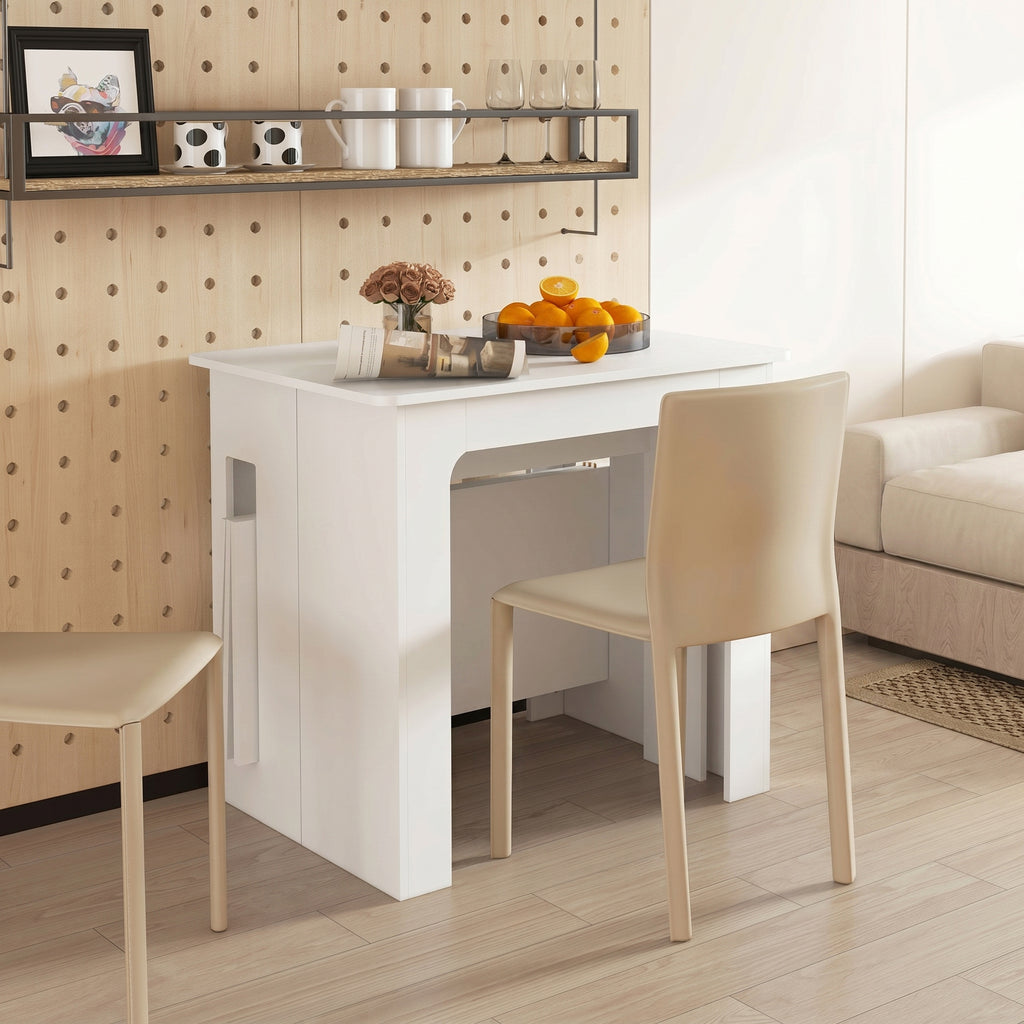 Esstisch, Klapptisch, ausziehbarer Küchentisch, Esszimmertisch, Spanplatten, 60-180 x 85 x 75 cm, Weiß