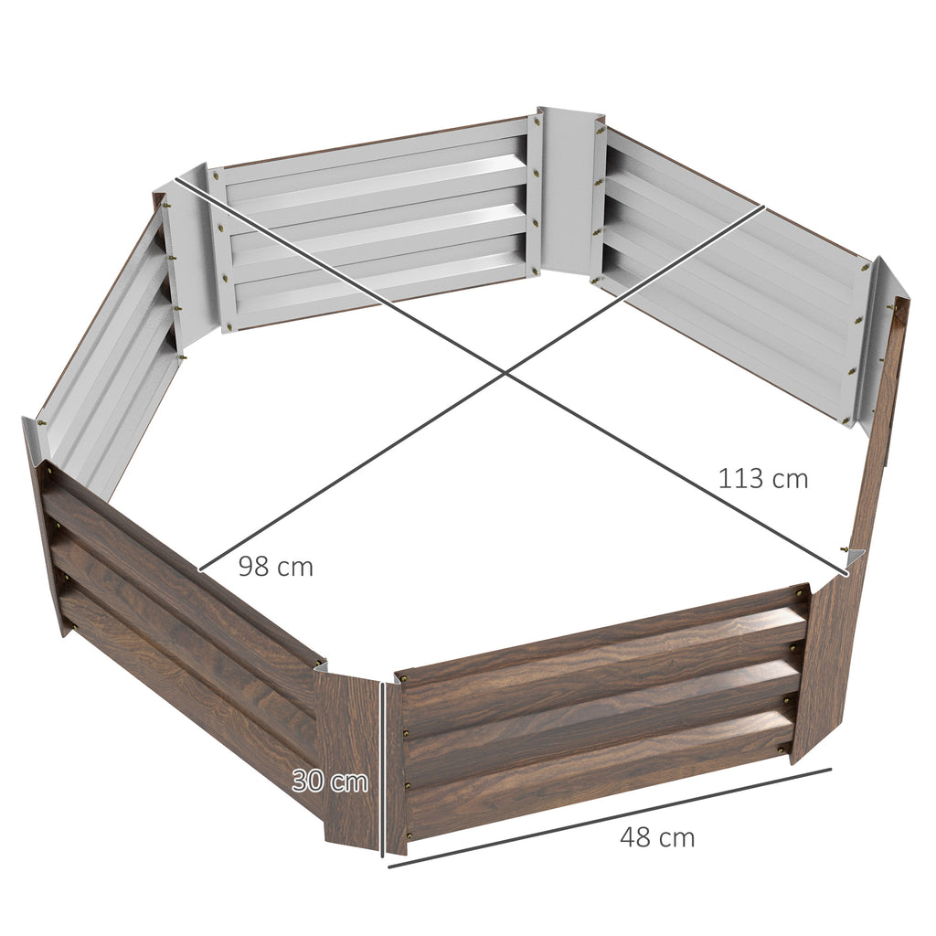 Hochbeet Gartenbeet Kr?uterbeet, wetterbest?ndig, offener Boden, 113 x 98 x30 cm, Dunkelbraun