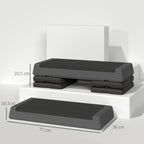 Adjustable Fitness Stepper, with Non-Slip Surface, for Home, Gym, Office Workout, Grey