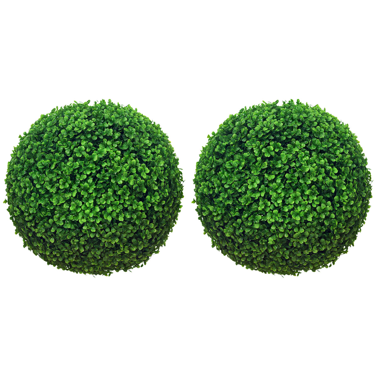 Set of Two Artificial Boxwood Balls Plants - Green