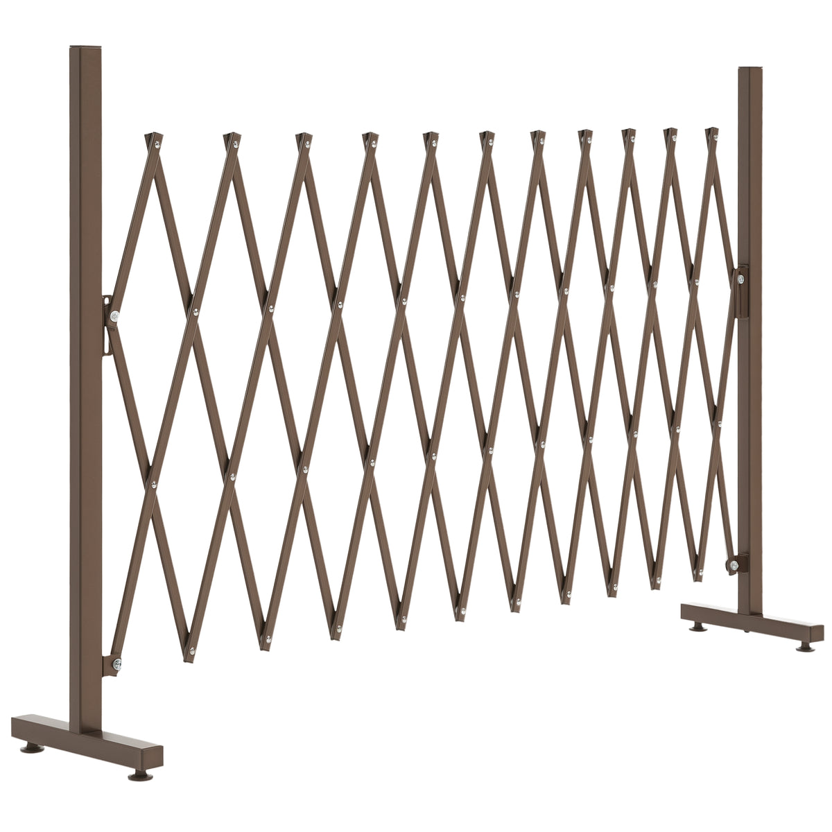 Expanding Trellis Fence, Freestanding Movable Fence, Foldable Garden Screen Panel, 300 x 103.5 cm, Dark Brown