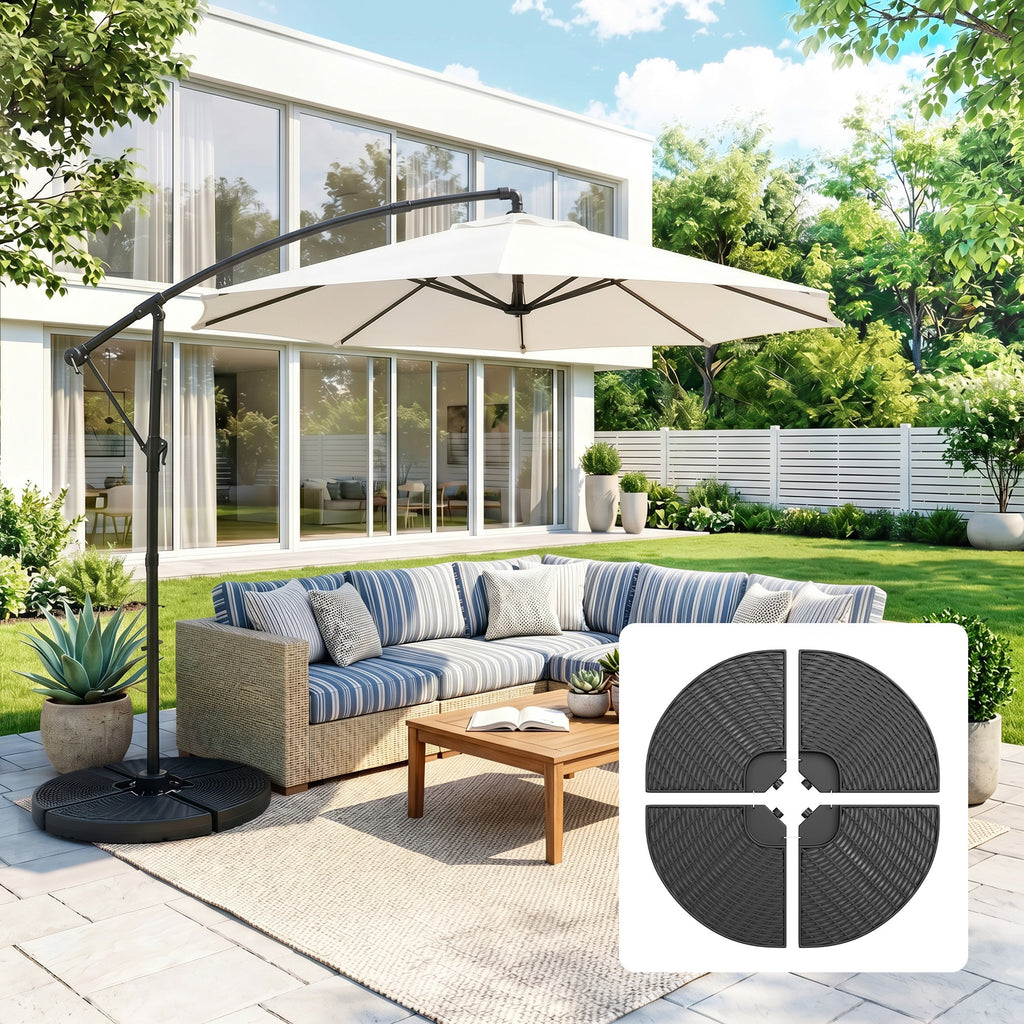 52kg Four-Piece Fillable Cantilever Parasol Weight Set