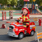 Feuerwehrauto, Elektro-Kinderauto, max. 3 km/h, Sirene, Blaulicht, Werkzeuge, für Kinder 3-5 Jahre