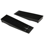 2-teiliges Auffahrrampen-Set, Schwellenrampe, Bordsteinrampe, Gummirampen, 3 Tonnen Tragkraft, Kunststoff, Schwarz