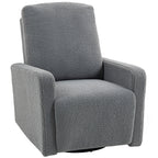 Recliner-Sessel, Entspannungssessel mit Fleece-Bezug, verstellbare Rückenlehne, Polstersessel, Stahl, Grau