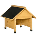 Holzgarage für Rasenmäher Roboter Mähroboter Garage Carport für Rasenroboter Sonnen- & Regenschutz Gelb 75 x 76 x 70 cm