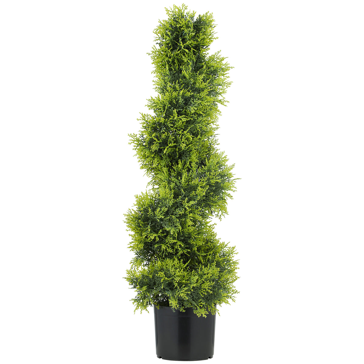 K¨¹nstliche Zypresse 90cm Kunstpflanze in Spiralform, Plastik K¨¹nstliche Pflanzen im Topf, Moderne Dekoration