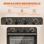 Heißluftfritteuse 36 Liter Mini Backofen mit Umluft, Backblech, Rost