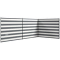 4 Pole Camping Windbreaks, Beach Wind Shield Shelter with Carry Bag and Steel Poles, 540cm x 150cm, Grey and White
