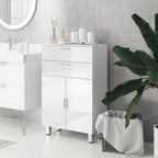 Badezimmerschrank, Badkommode, 2 Schubladen, verstellbares Regal, Holz, Weiß