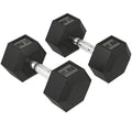 2x17.5KG Rubber Hex Dumbbell Portable Hand Weights Dumbbell Home Gym